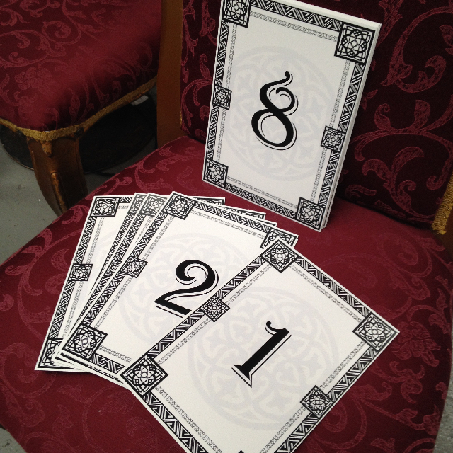 TABLE NUMBERS, Arabian Motif A4